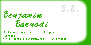 benjamin barnodi business card